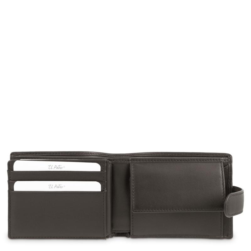 El Potro Cartera Monedero Interior De Hombre En Piel Vacuno Marrón Nación-E L P O T R O