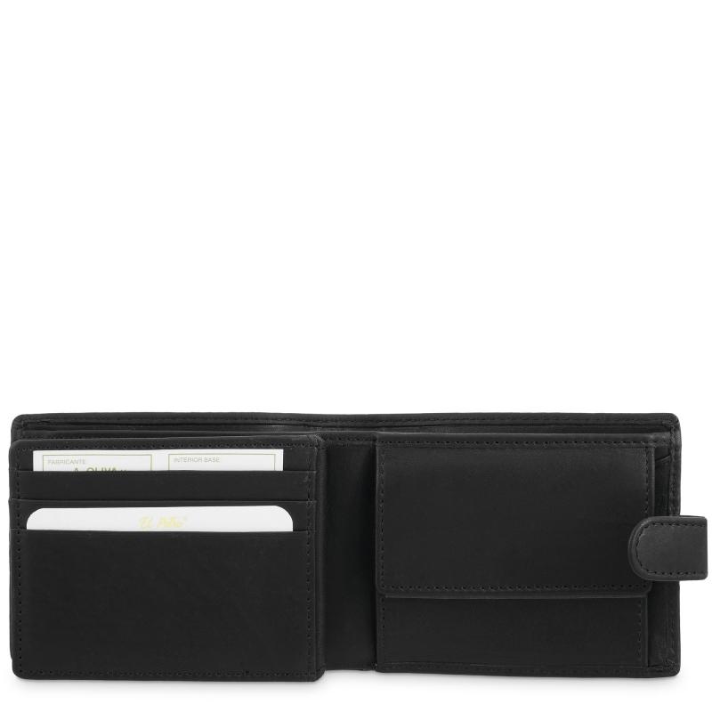 El Potro Cartera Monedero Interior De Hombre En Piel Vacuno Negro-Durango