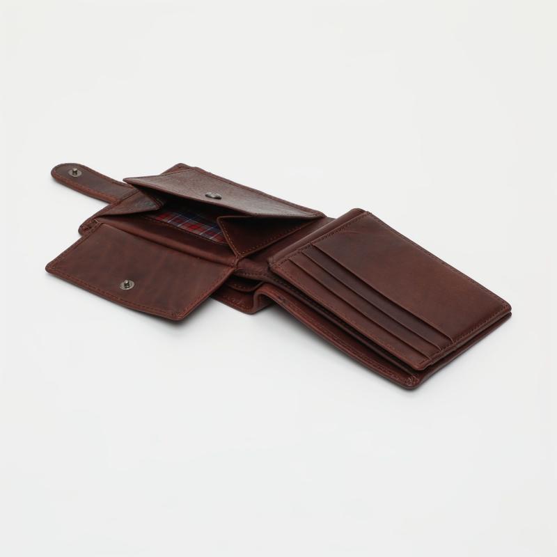 El Potro Cartera Monedero Interior De Hombre En Piel Vacuno Marrón-Durango