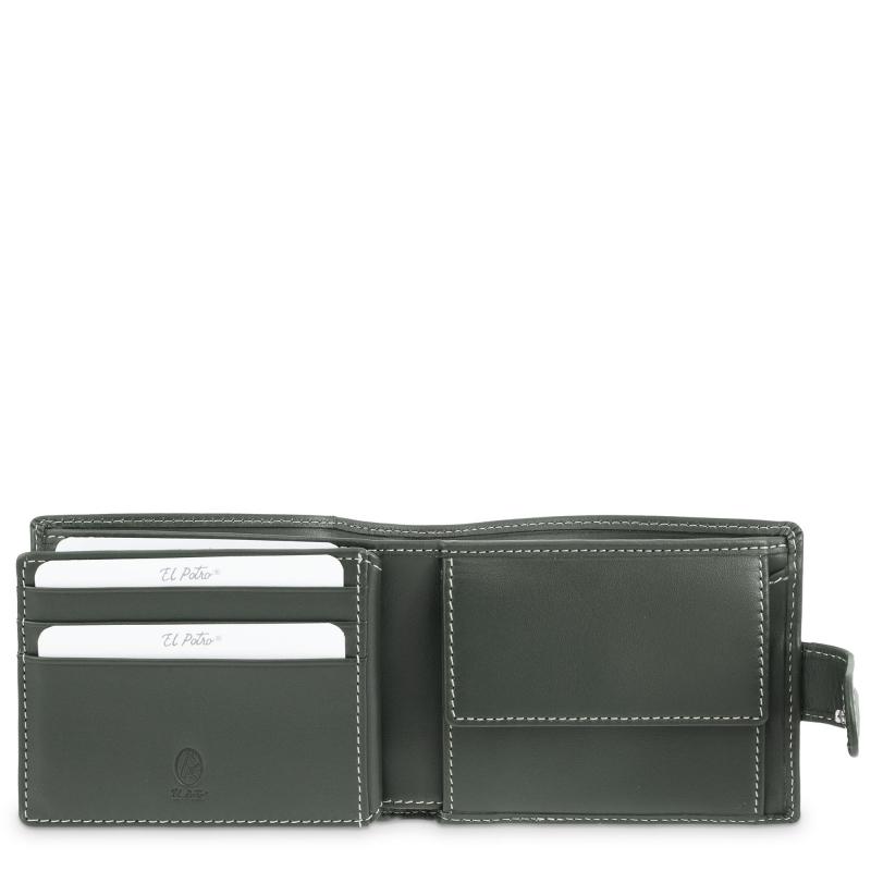 El Potro Cartera Monedero Interior De Hombre En Piel Vacuno Verde Urban-E L P O T R O