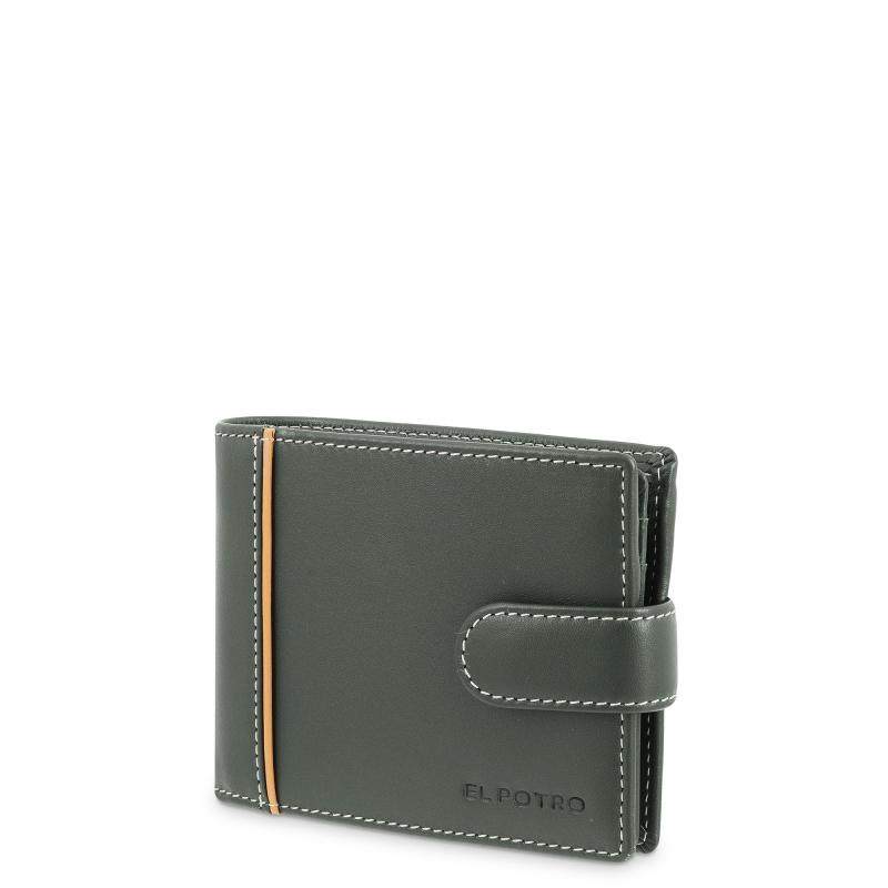 El Potro Cartera Monedero Interior De Hombre En Piel Vacuno Verde Urban-E L P O T R O