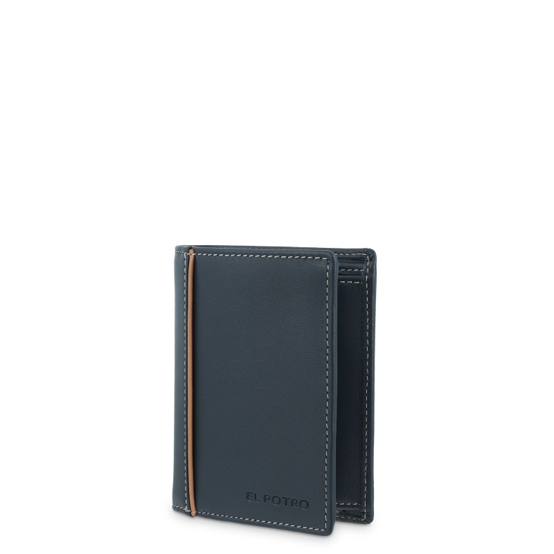 El Potro Cartera Monedero Interior De Hombre En Piel Vacuno Azul Urban-E L P O T R O