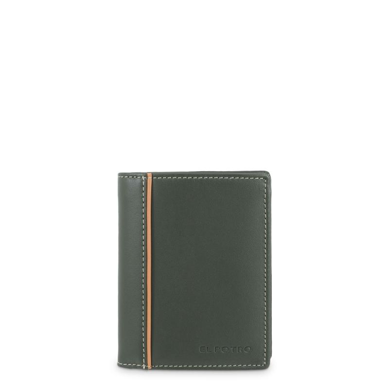 El potro Cartera monedero interior de hombre en piel vacuno verde Urban-E L P O T R O