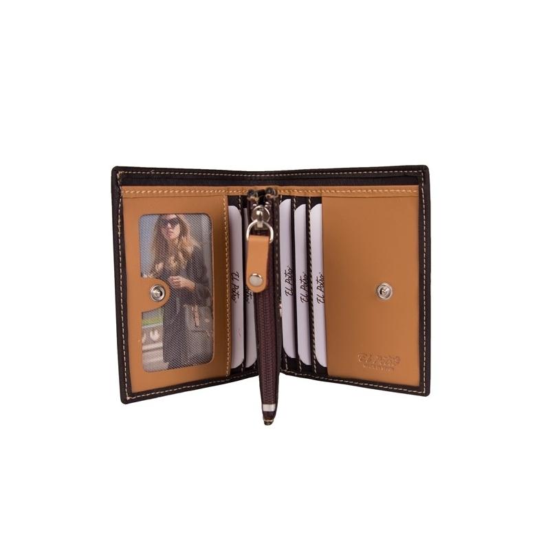 El Potro Cartera Monedero Mujer En Lona Y Piel Vacuno Color Marrón - Base