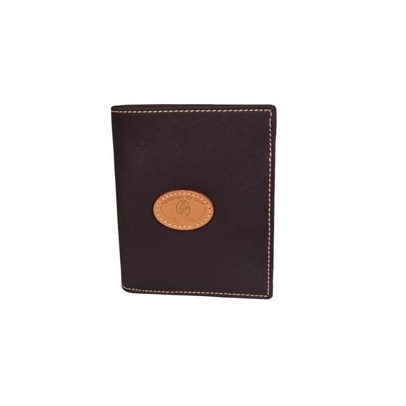 El potro Cartera Monedero mujer en lona y piel vacuno color marrón - Base