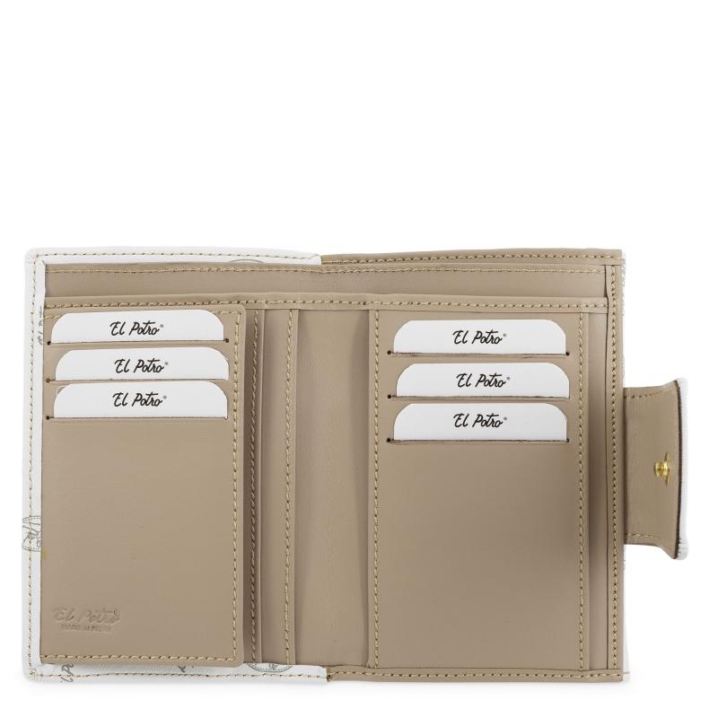 El Potro Cartera Mujer En Lona Y Piel Vacuno Color Blanco - Vintage