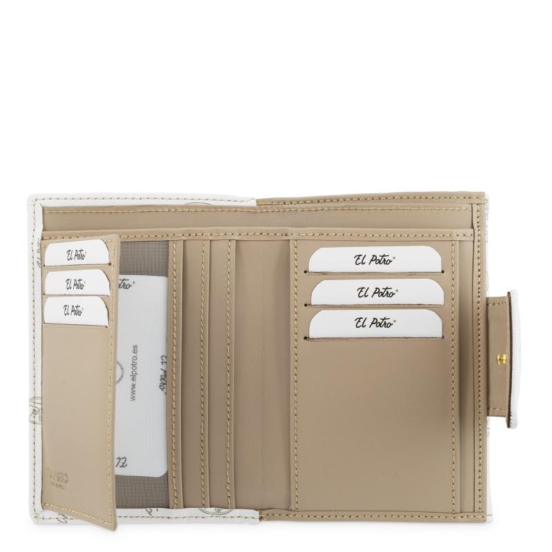 El Potro Cartera Mujer En Lona Y Piel Vacuno Color Blanco - Vintage