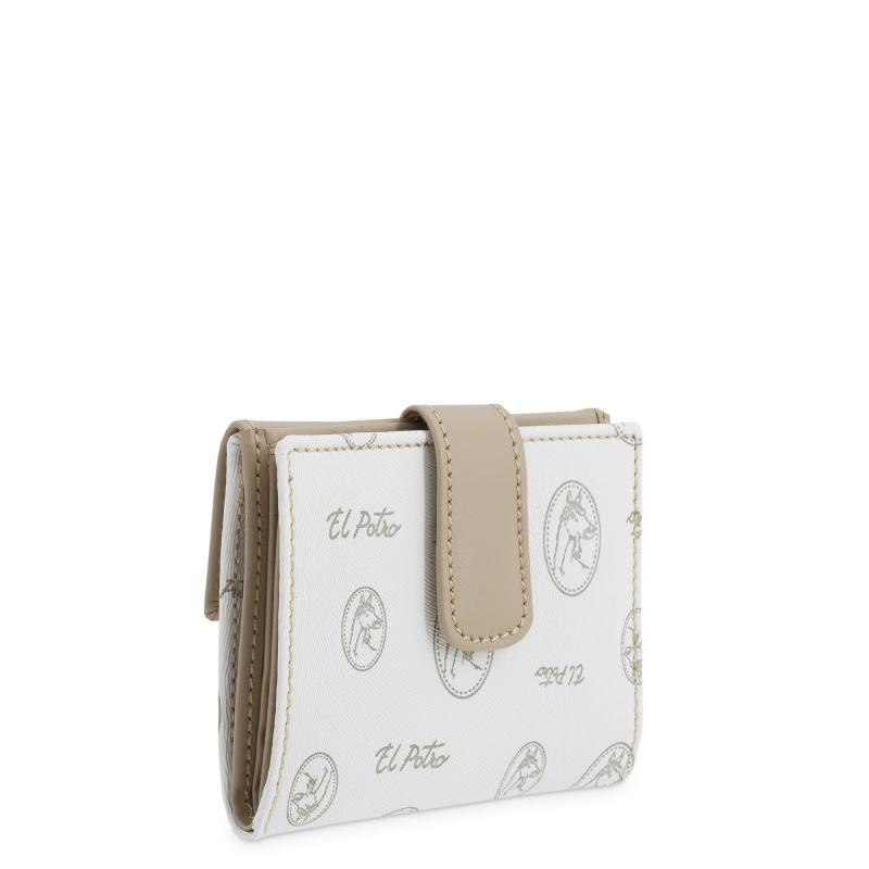 El Potro Cartera Mujer En Lona Y Piel Vacuno Color Blanco - Vintage