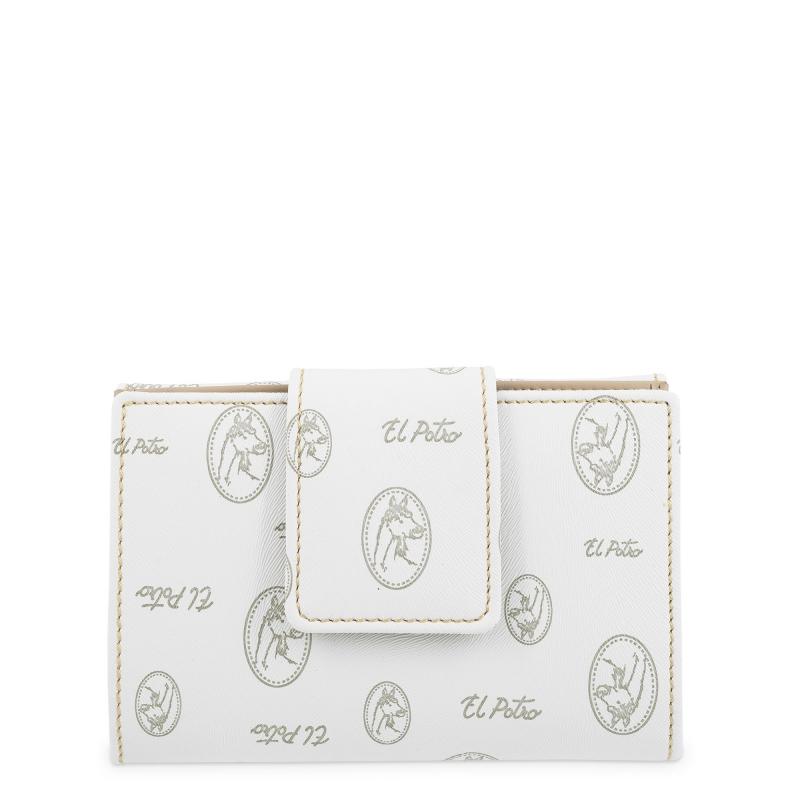 El potro Cartera mujer en lona y piel vacuno color blanco - Vintage