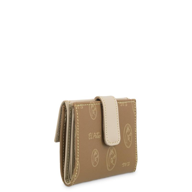 El Potro Cartera Mujer En Lona Y Piel Vacuno Color Cuero- Vintage