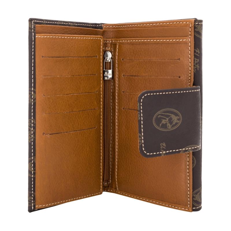 El Potro Cartera Mujer En Lona Y Piel Vacuno Color Marrón-Lona