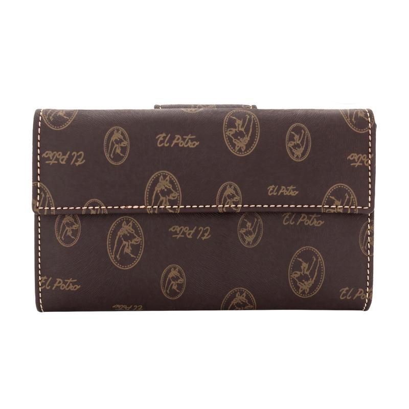 El Potro Cartera Mujer En Lona Y Piel Vacuno Color Marrón-Lona