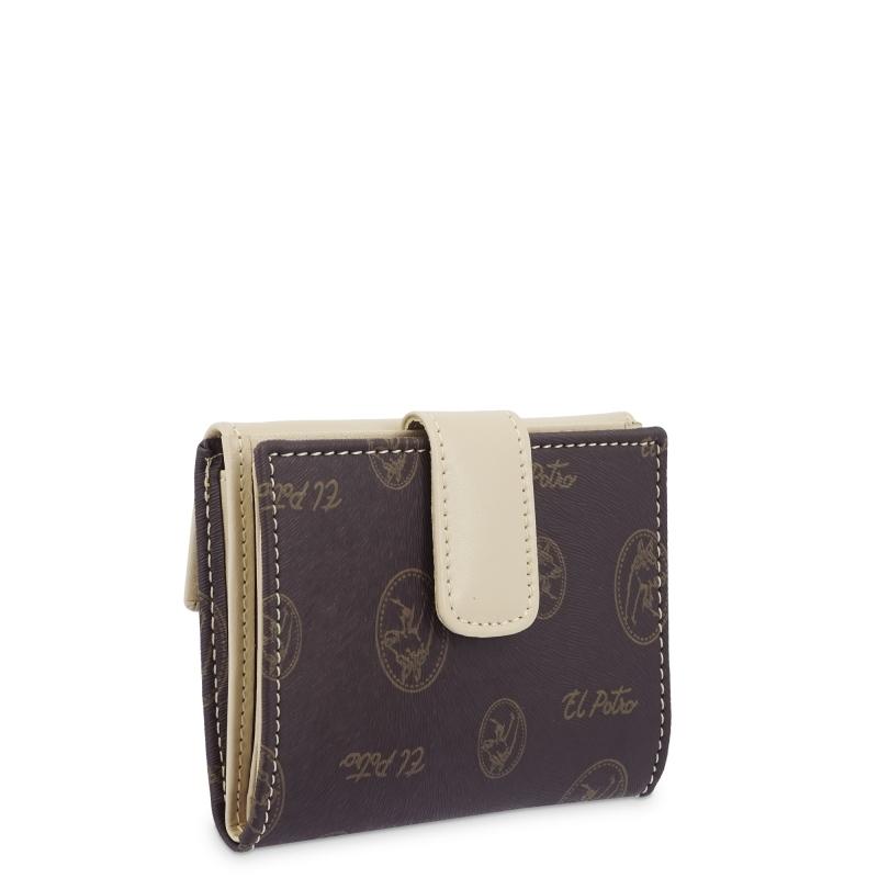 El Potro Cartera Mujer En Lona Y Piel Vacuno Color Marrón - Vintage