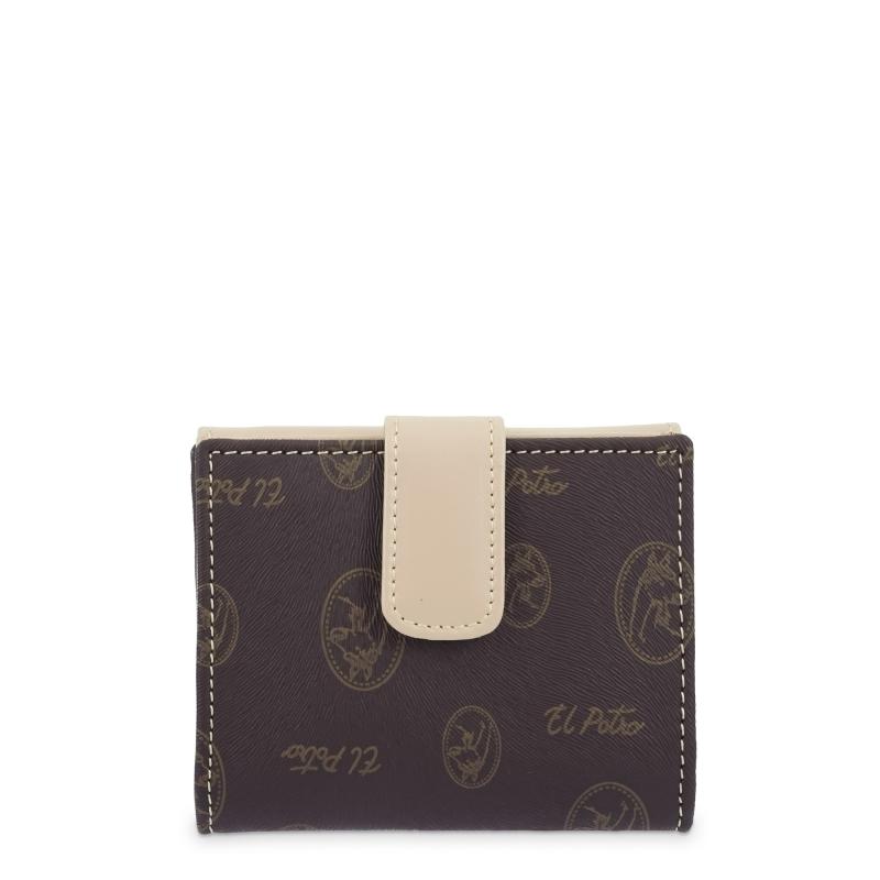 El potro Cartera mujer en lona y piel vacuno color marrón - Vintage