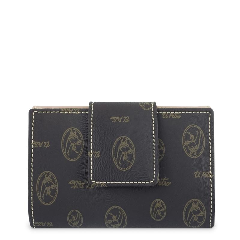 El potro Cartera mujer en lona y piel vacuno color marrón - Vintage