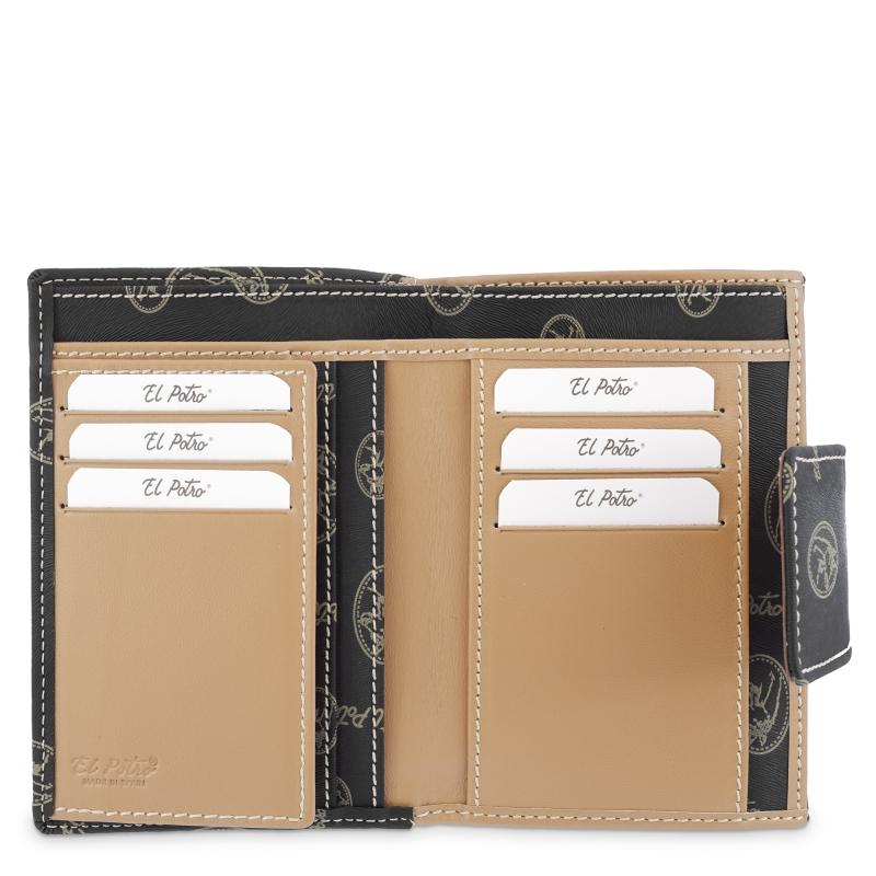 El Potro Cartera Mujer En Lona Y Piel Vacuno Color Negro - Vintage