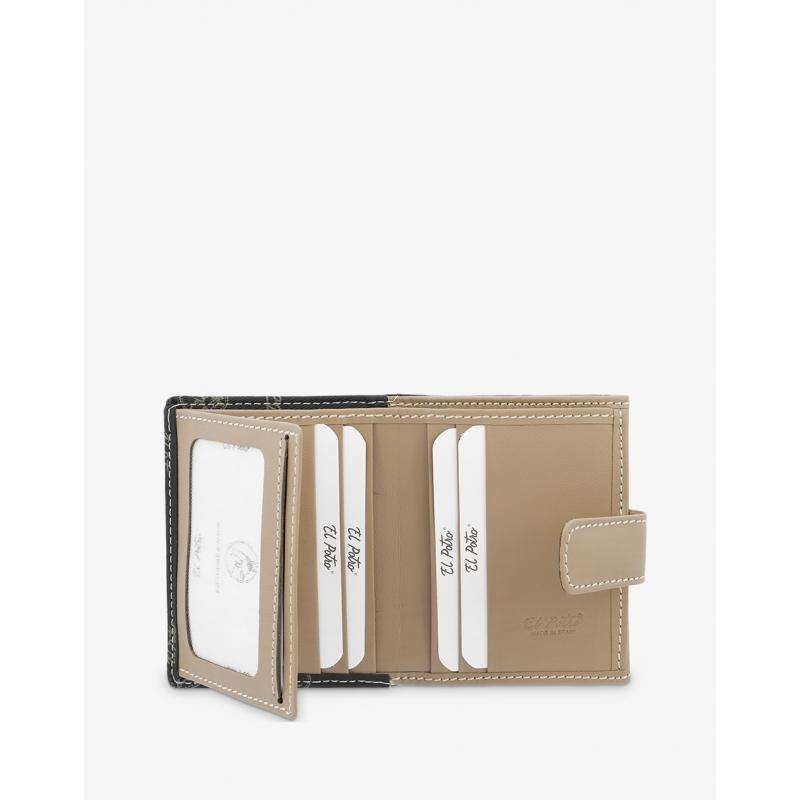 El Potro Cartera Mujer En Lona Y Piel Vacuno Color Negro - Vintage