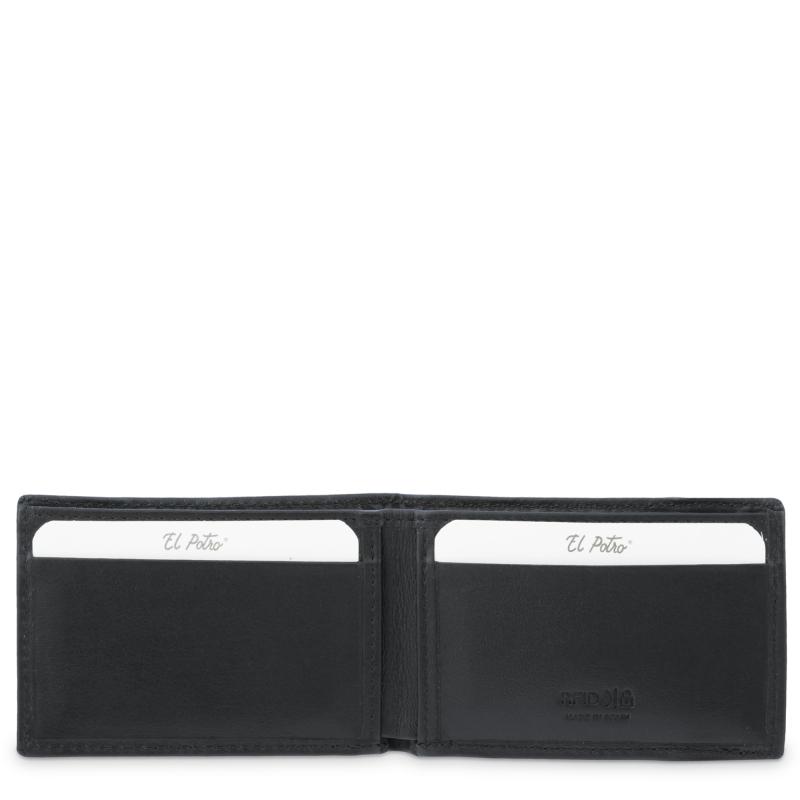 El Potro Cartera Pequeña Con Monedero Exterior En Piel Vacuno Color Negro-El Potro