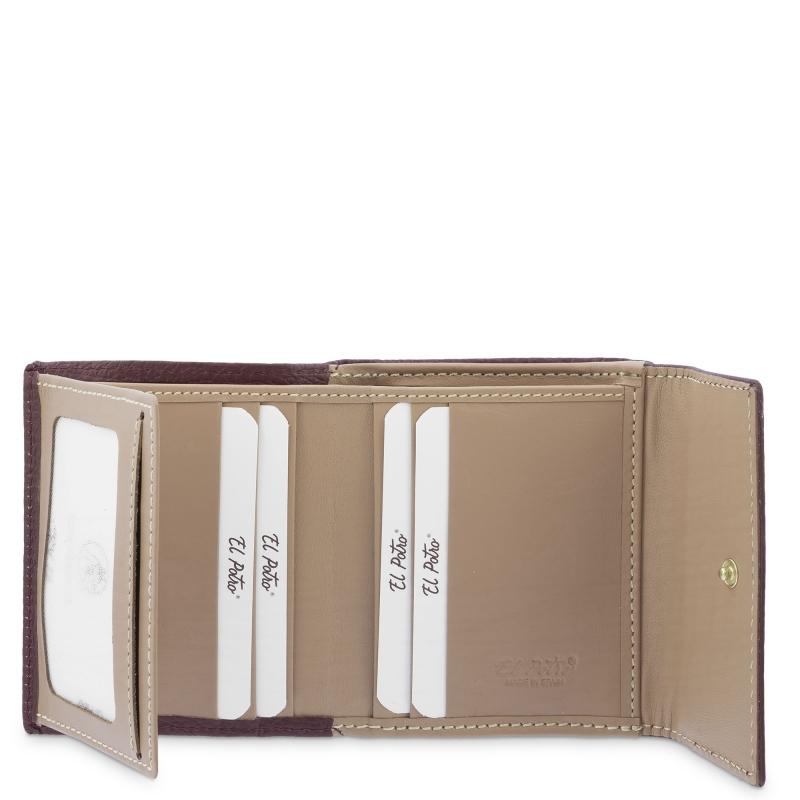 El Potro Cartera Pequeña Mujer En Piel Vacuno Color Burdeos-El Potro