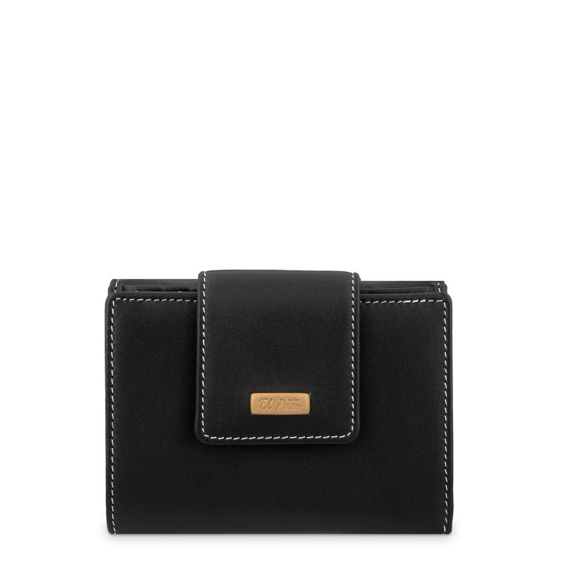 El potro Cartera pequeña mujer en piel vacuno color negro-El Potro