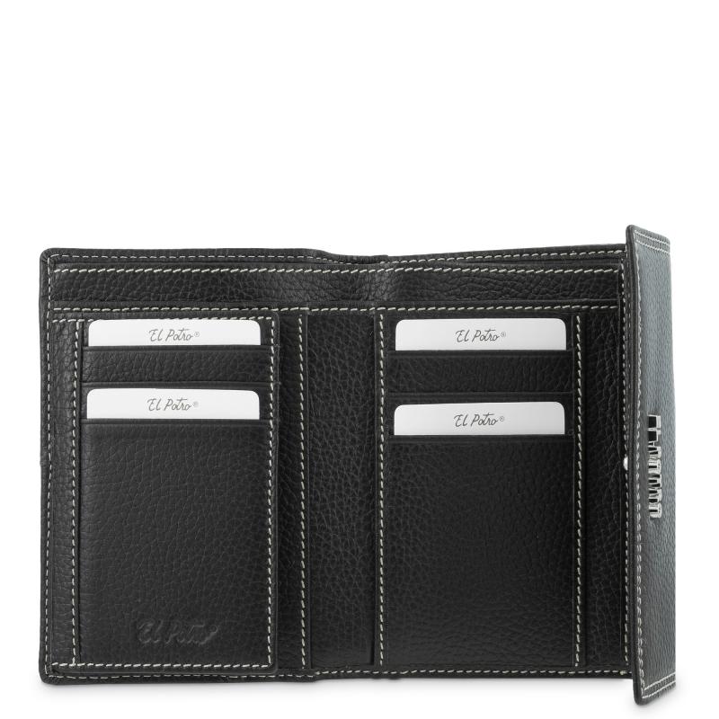 El Potro Cartera Solapa Mujer En Piel Vacuno Color Negro- Floater