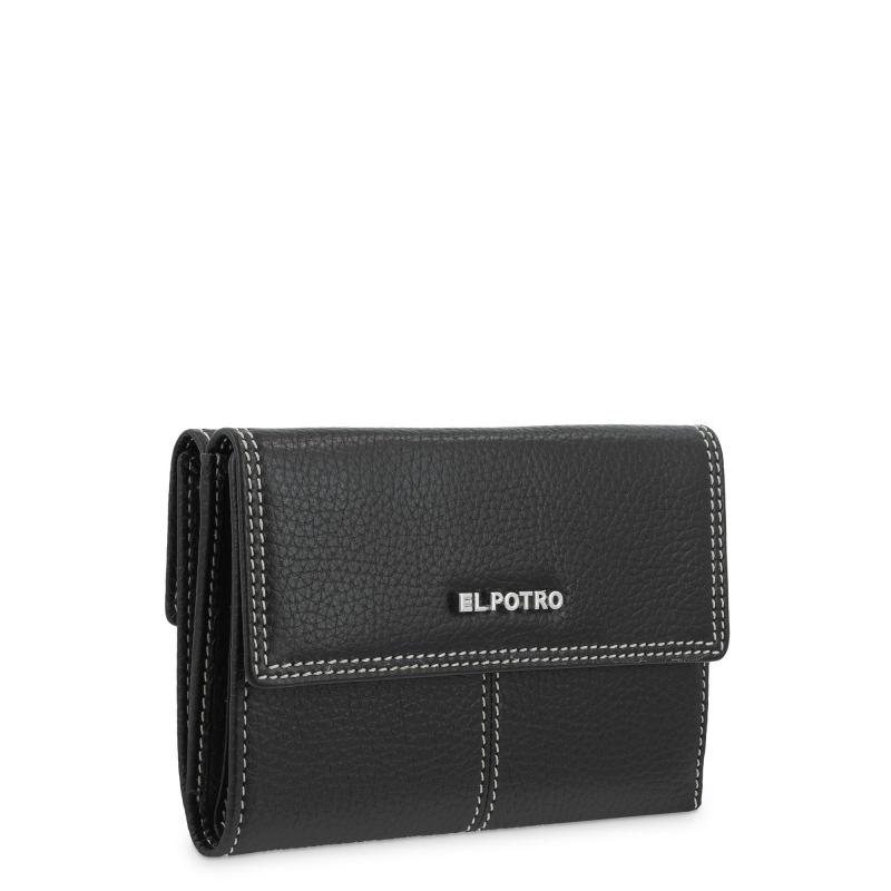 El Potro Cartera Solapa Mujer En Piel Vacuno Color Negro- Floater