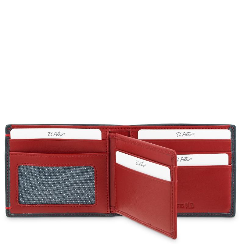 El Potro Cartera Tarjetero De Hombre En Piel Vacuno Azul-E L P O T R O