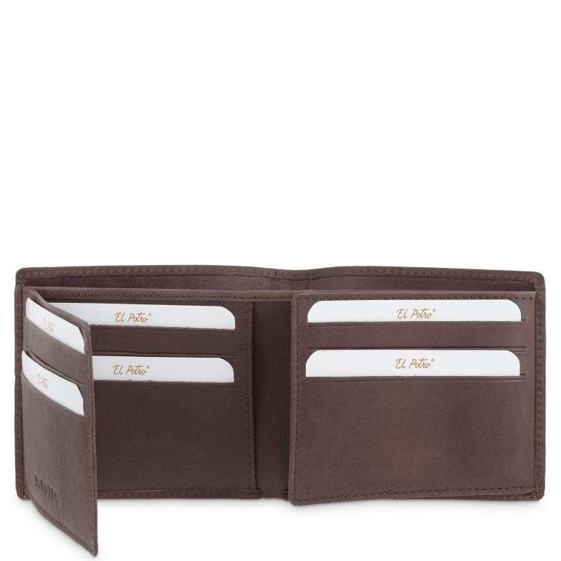 El Potro Cartera Tarjetero De Hombre En Piel Vacuno Marrón Legitimo-E L P O T R O