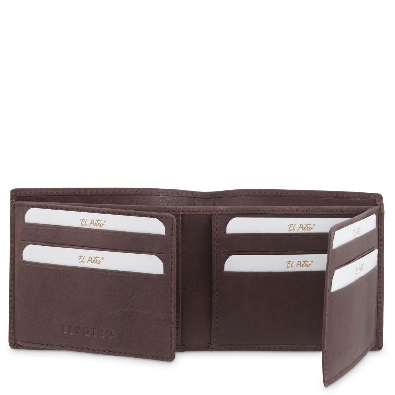 El Potro Cartera Tarjetero De Hombre En Piel Vacuno Marrón Legitimo-E L P O T R O