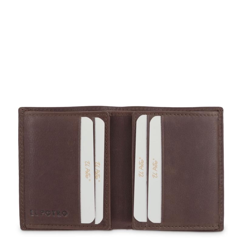 El Potro Cartera Tarjetero De Hombre En Piel Vacuno Marrón Legitimo-E L P O T R O