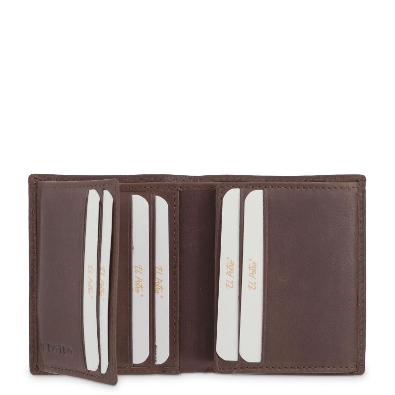El Potro Cartera Tarjetero De Hombre En Piel Vacuno Marrón Legitimo-E L P O T R O