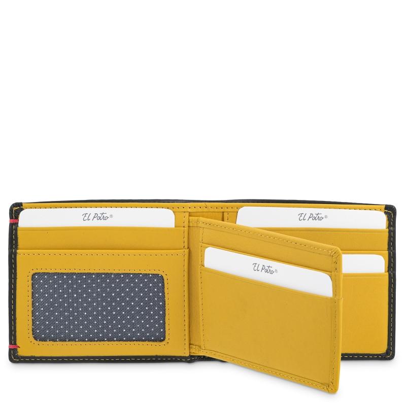 El Potro Cartera Tarjetero De Hombre En Piel Vacuno Negro-E L P O T R O