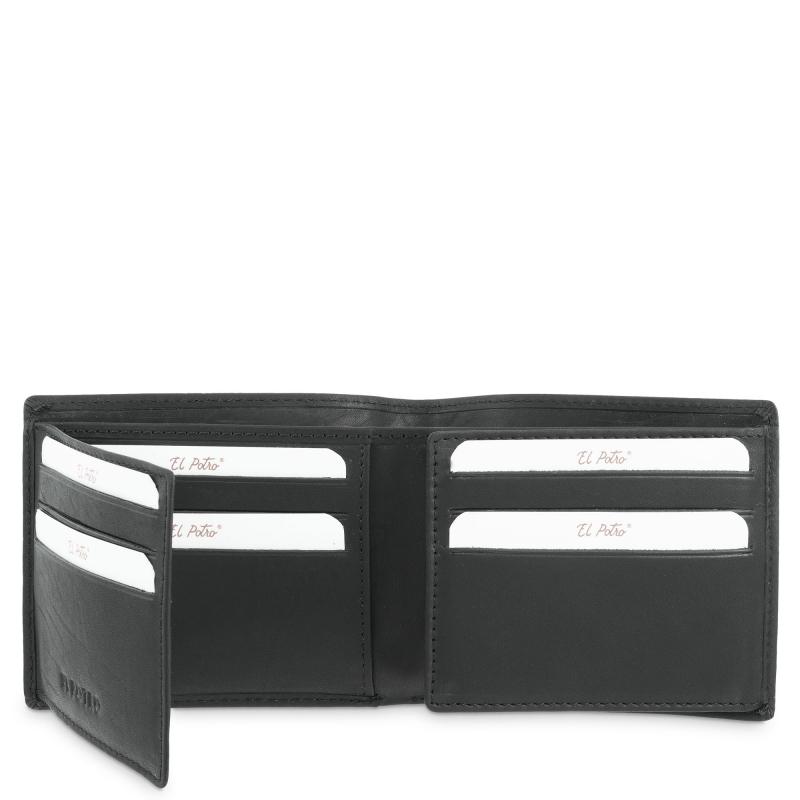 El Potro Cartera Tarjetero De Hombre En Piel Vacuno Negro Legitimo-E L P O T R O