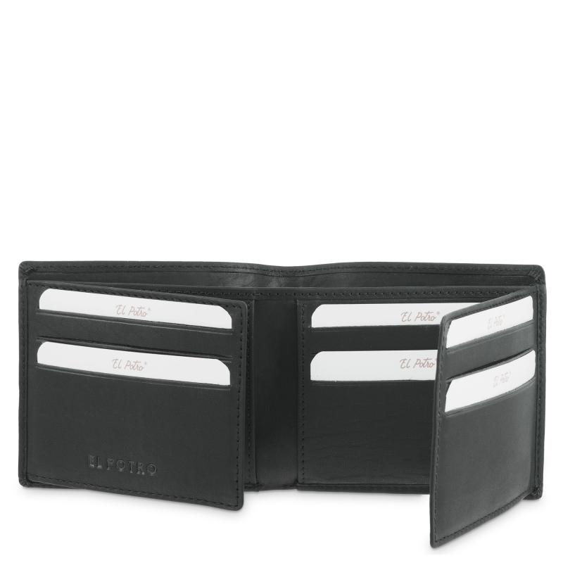 El Potro Cartera Tarjetero De Hombre En Piel Vacuno Negro Legitimo-E L P O T R O
