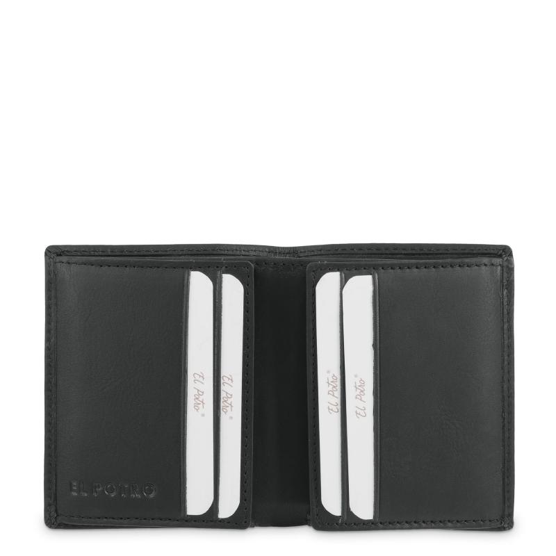 El Potro Cartera Tarjetero De Hombre En Piel Vacuno Negro Legitimo-E L P O T R O