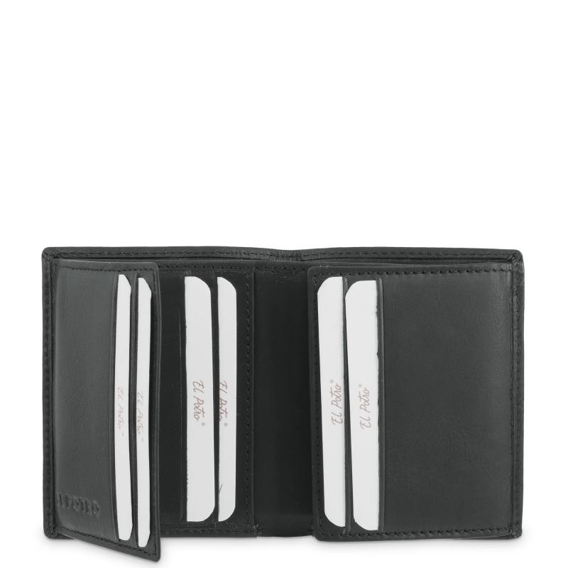 El Potro Cartera Tarjetero De Hombre En Piel Vacuno Negro Legitimo-E L P O T R O