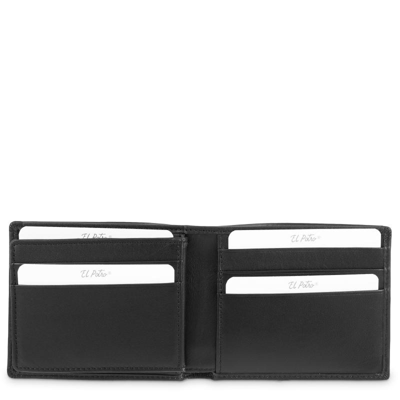 El Potro Cartera Tarjetero De Hombre En Piel Vacuno Negro Nación-E L P O T R O
