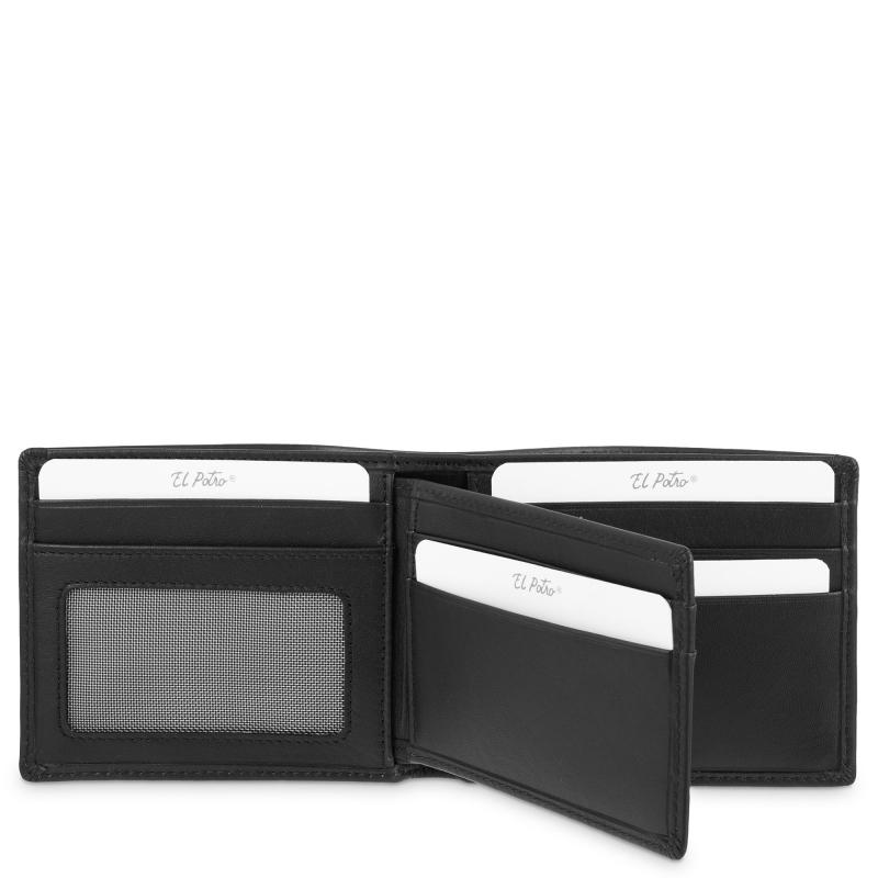 El Potro Cartera Tarjetero De Hombre En Piel Vacuno Negro Nación-E L P O T R O