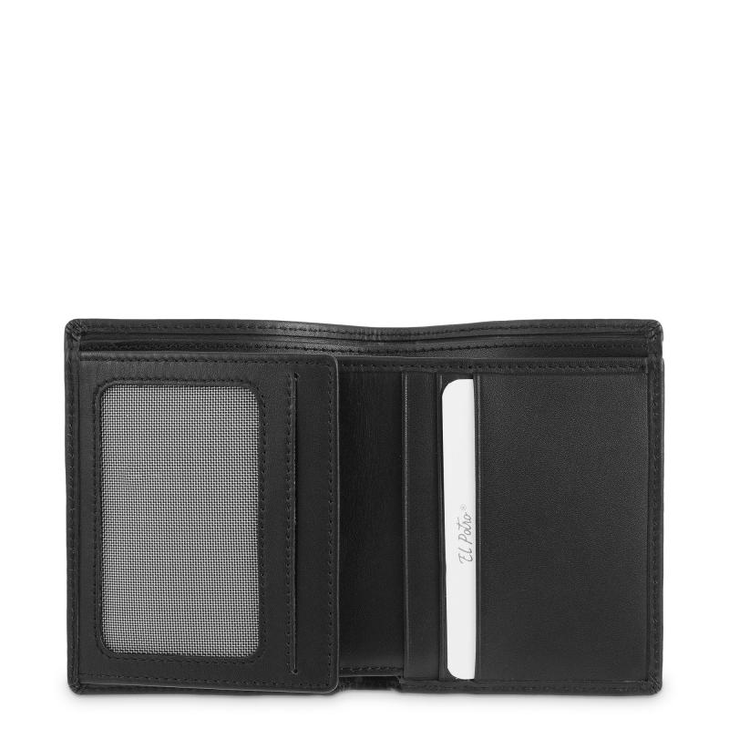 El Potro Cartera Tarjetero De Hombre En Piel Vacuno Negro Nación-E L P O T R O