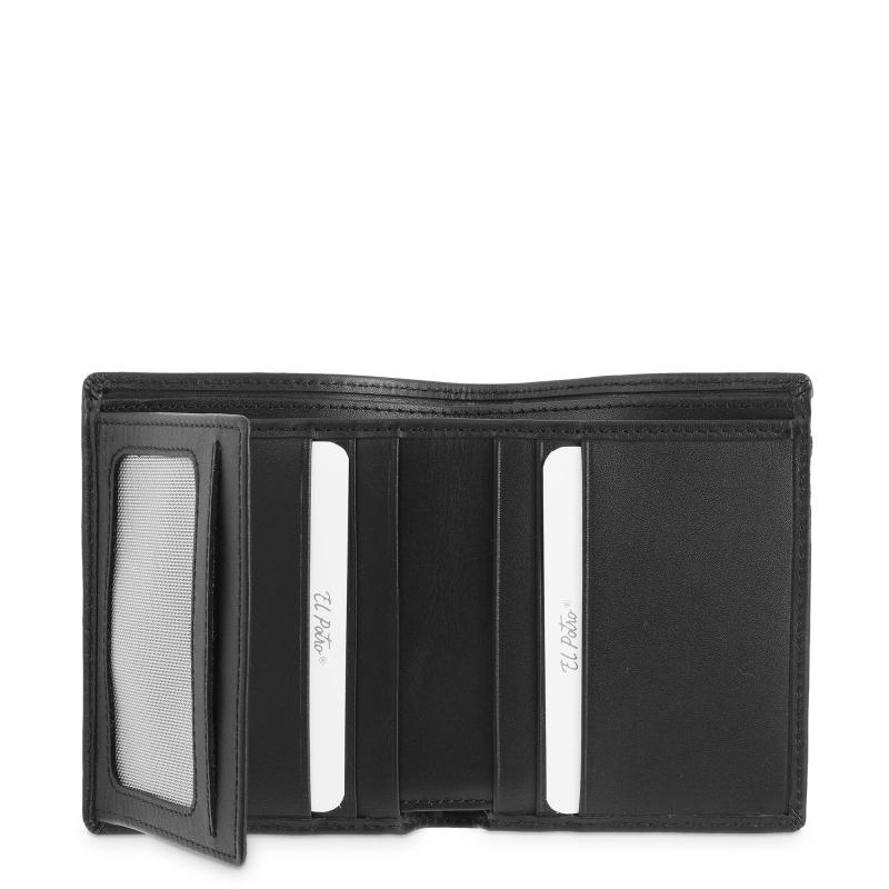 El Potro Cartera Tarjetero De Hombre En Piel Vacuno Negro Nación-E L P O T R O