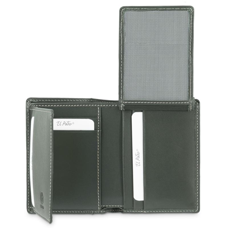 El Potro Cartera Tarjetero De Hombre En Piel Vacuno Verde Urban-E L P O T R O