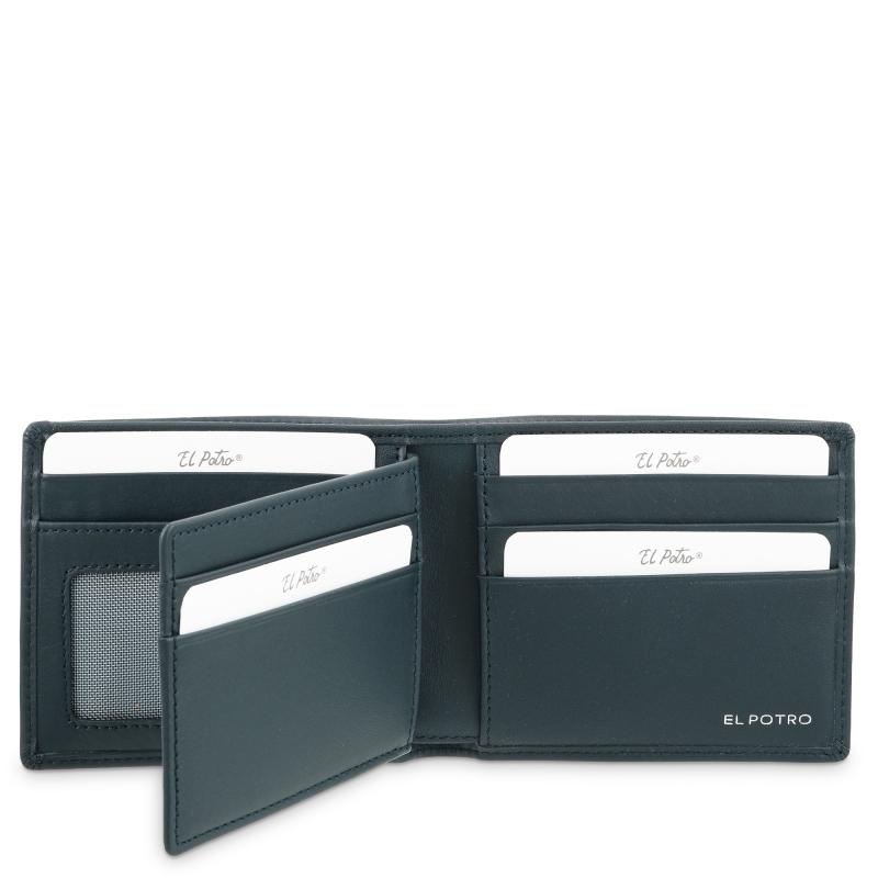El Potro Cartera Tarjetero En Piel Vacuno Color Azul-ELPOTRO