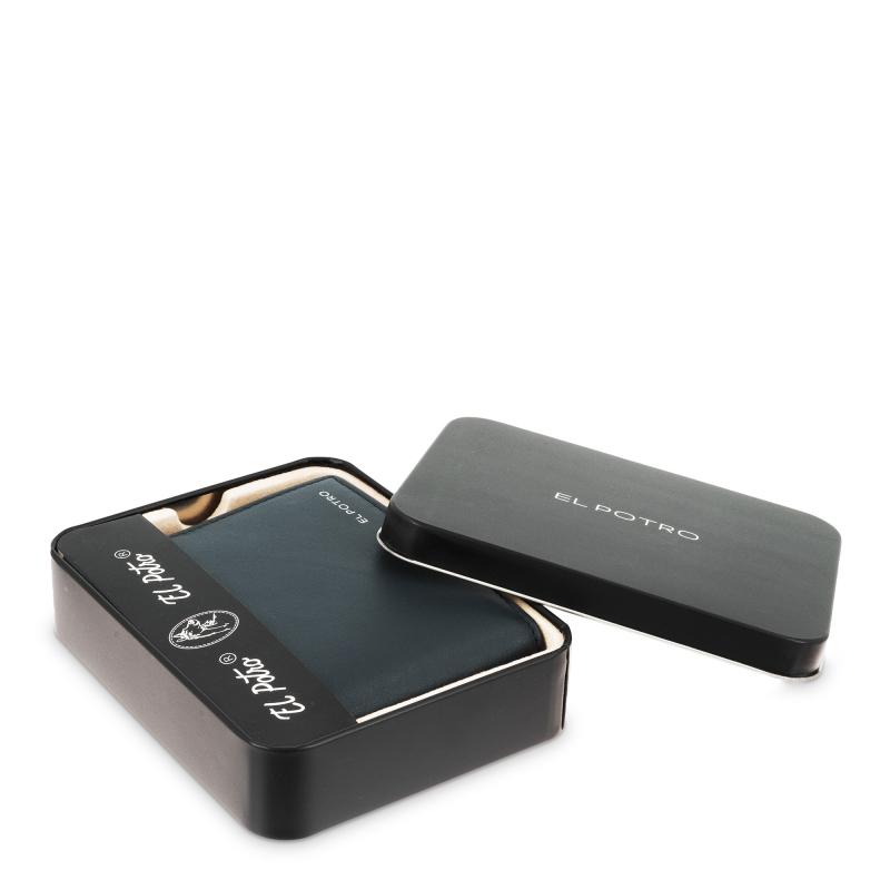 El Potro Cartera Tarjetero En Piel Vacuno Color Azul-ELPOTRO