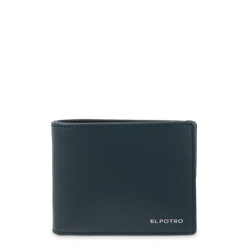 El potro Cartera tarjetero en piel vacuno color azul-ELPOTRO