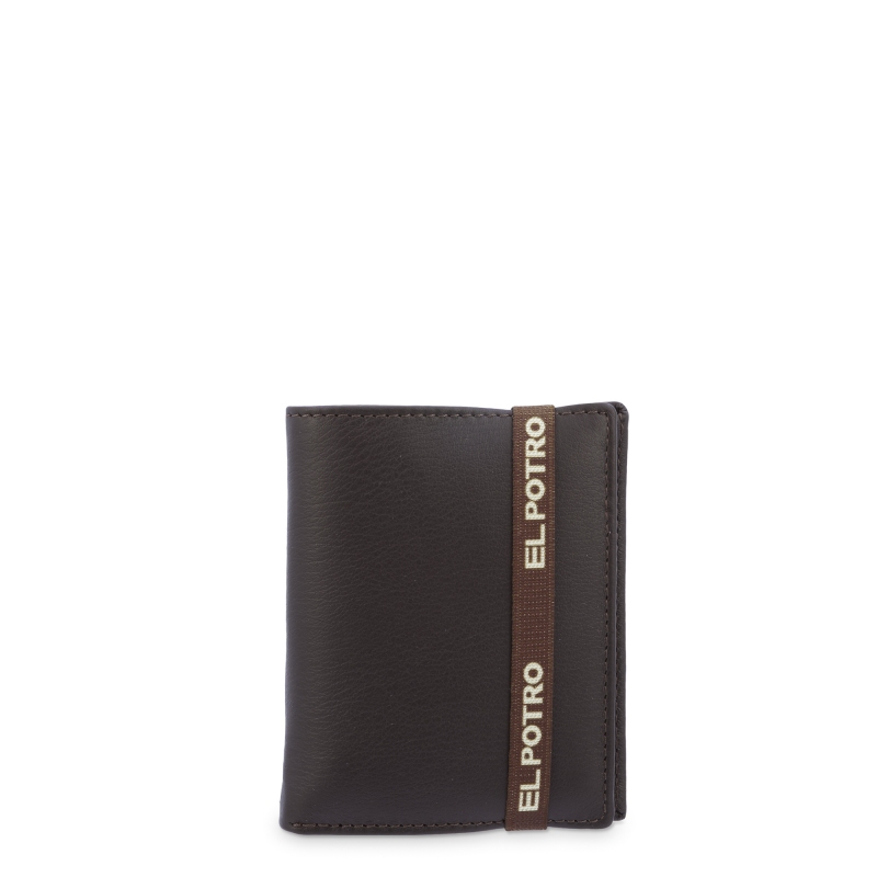 El potro Cartera tarjetero en piel vacuno color marrón-El Potro