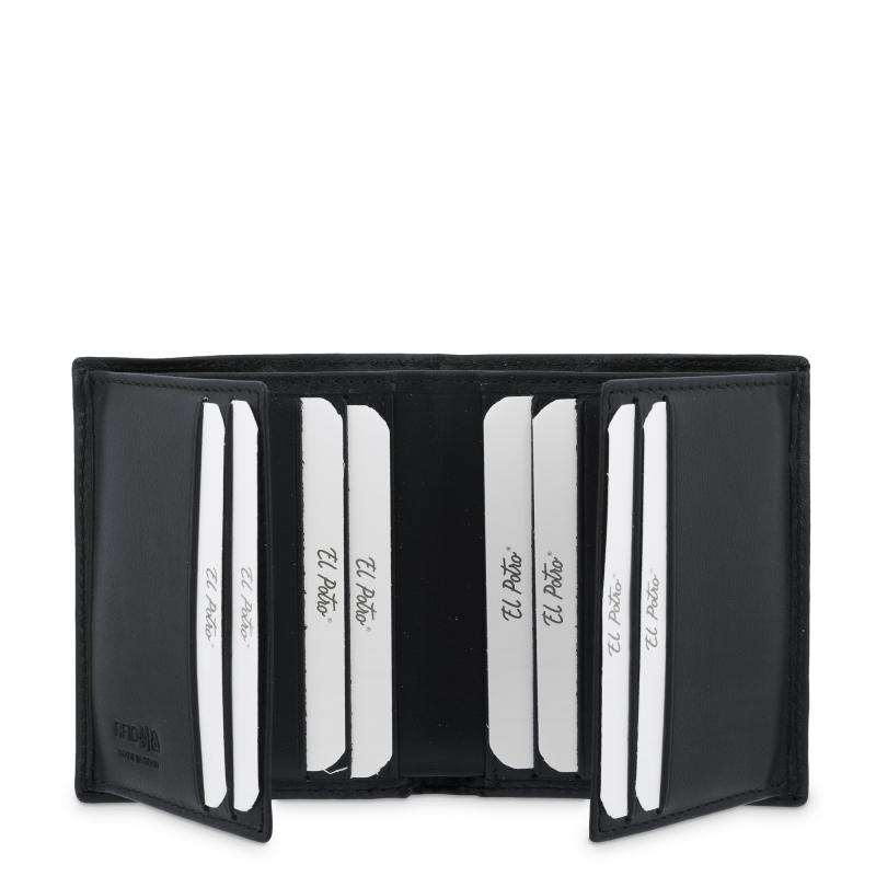 El Potro Cartera Tarjetero En Piel Vacuno Color Negro-El Potro