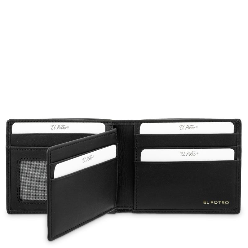 El Potro Cartera Tarjetero En Piel Vacuno Color Negro-ELPOTRO