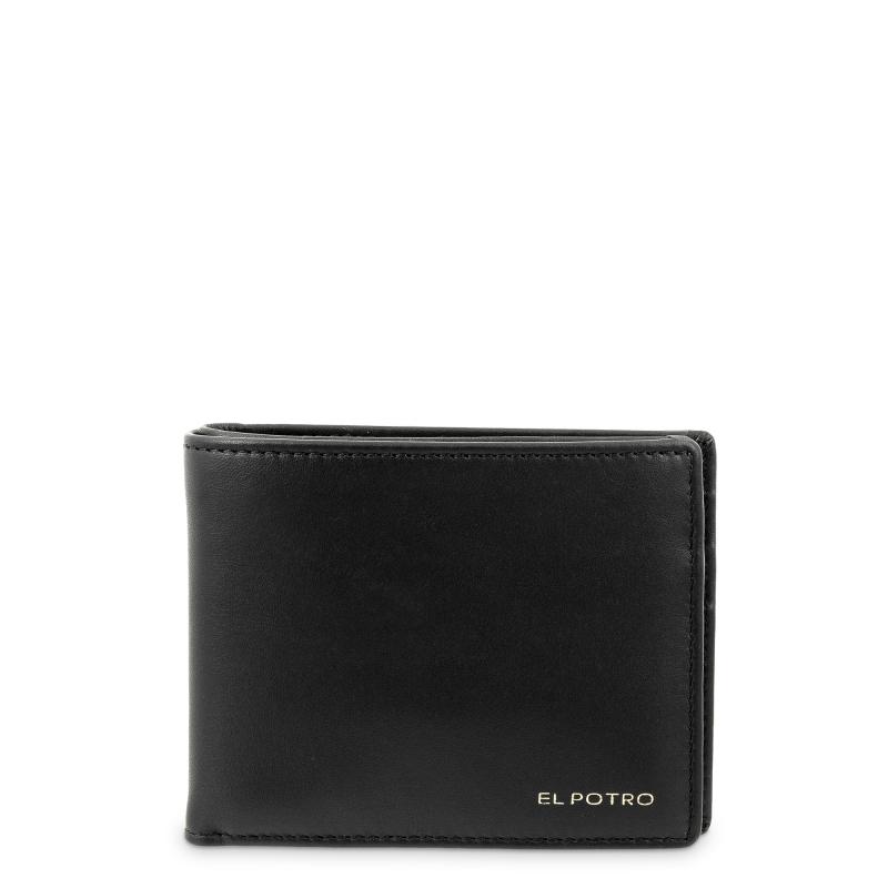 El potro Cartera tarjetero en piel vacuno color negro-ELPOTRO