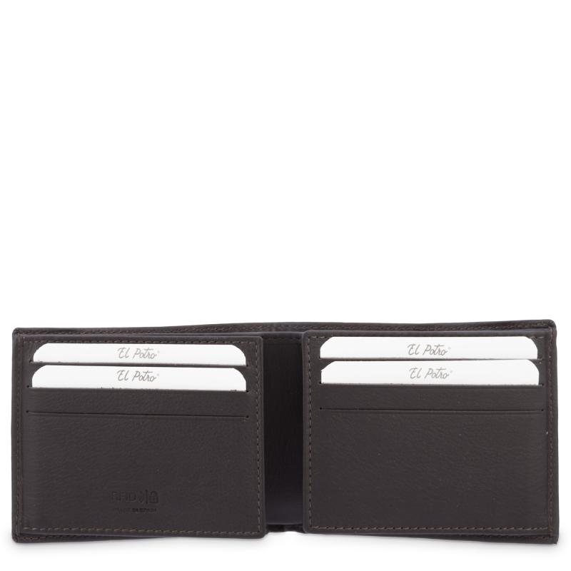 El Potro Cartera Tarjetero Interior En Piel Vacuno Color Marrón-El Potro
