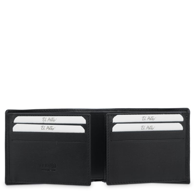 El Potro Cartera Tarjetero Interior En Piel Vacuno Color Negro-El Potro